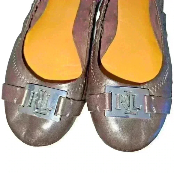 Ralph Lauren Size 6.5 Leather Ballet Flats Logo Comfort‎ Business Causual - Picture 3 of 9